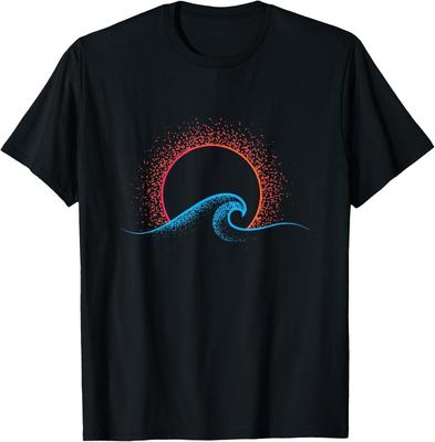 T-shirt Unisexe Cadeau Thème Été Art Minimaliste Bohème Soleil Vague Océan