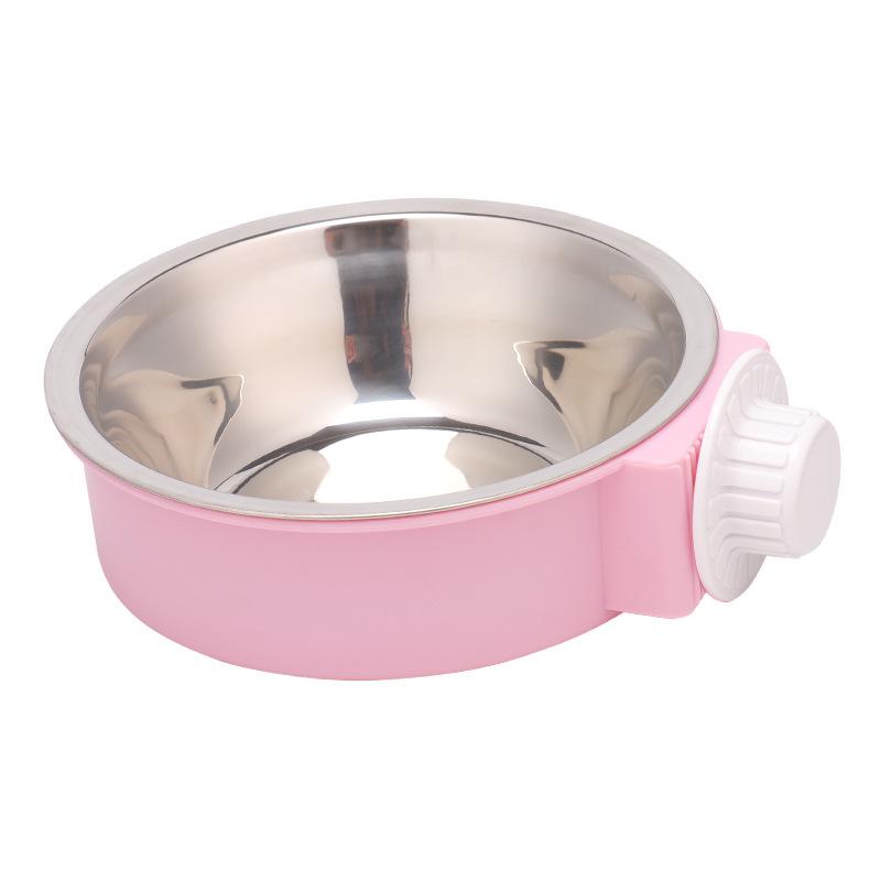Seven Sounds Anti-tip Hanging Dog Bowl - Stainless Steel Cage Waterer Large Size