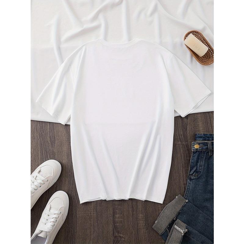 European size Day, Teachers' Day Short Sleeve T-Shirt, Apple, Bow Pencil Letter Printed Crew Neck T-Shirt, Casual Shoulder Short Sleeve Summer T-Shirt