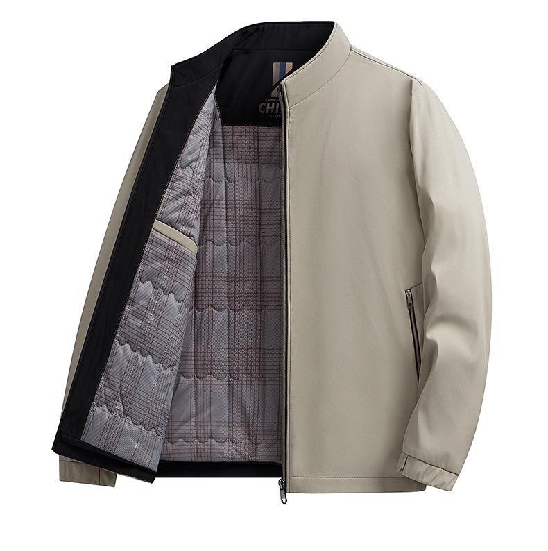 Men's Winter Cotton Jacket: Thickened, Stand Collar, Business Casual, Middle-Aged Dad's Outerwear.