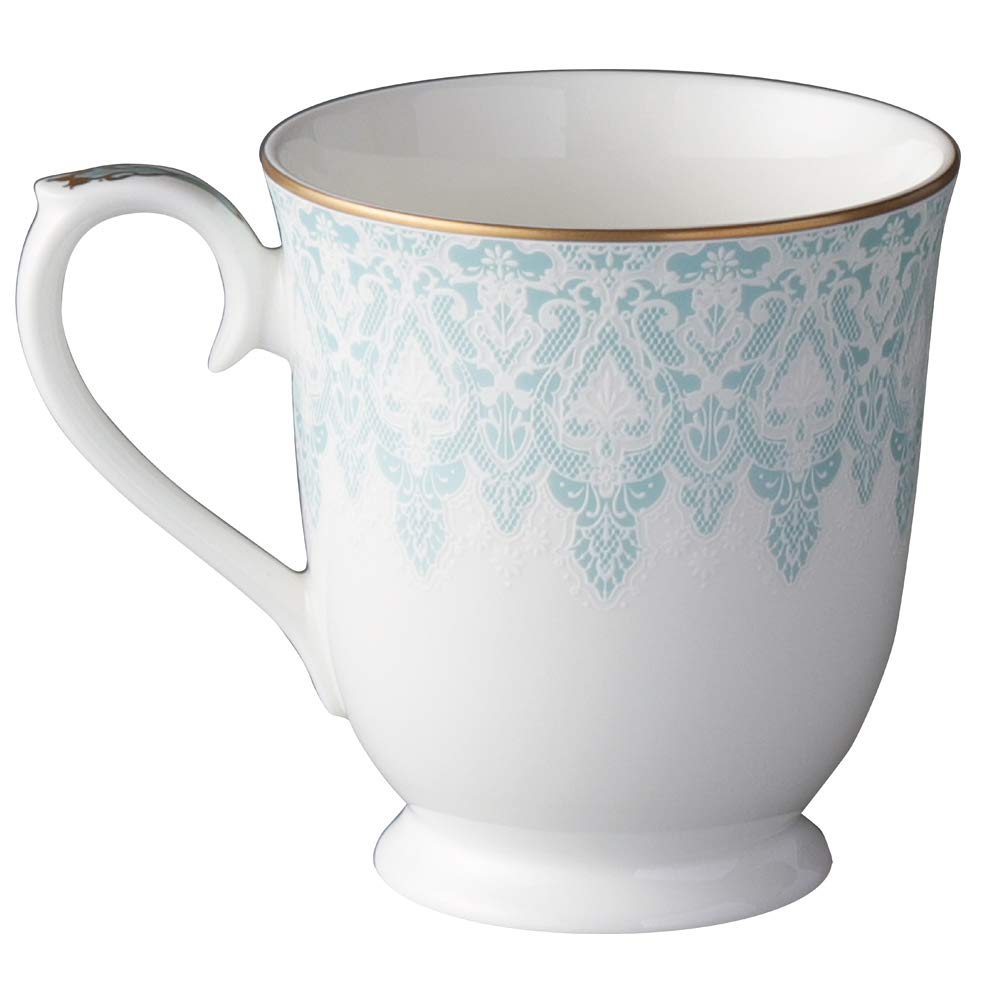 NARUMI Aurora Mug, 290cc, Blue, Lace Pattern, Cute and Stylish, Mother's Day Gift, Microwave Safe, Gift Boxed, 52285-2635