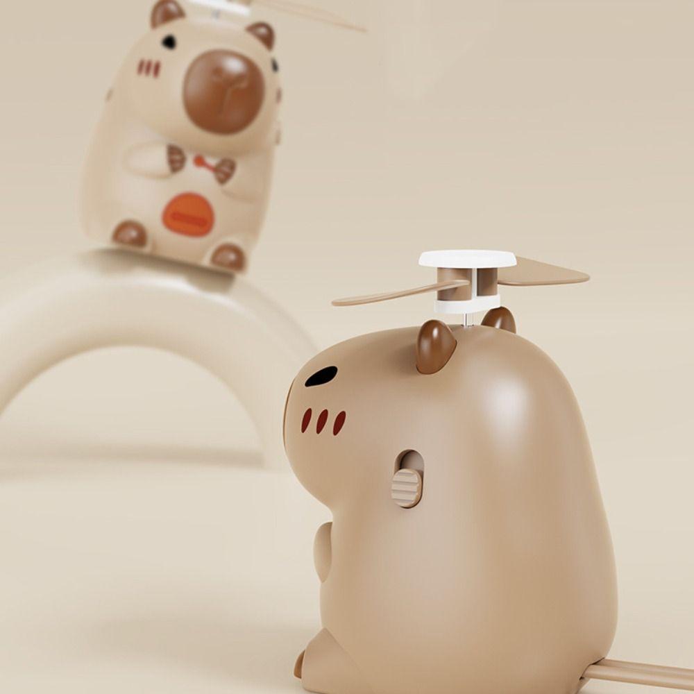 Plastic Cartoon Handheld Fan USB Rechargeable Student Electric Fan Capybara Anime Figure  Office