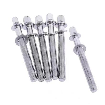 6 Stück Langlebige Starke Trommel Spannschrauben M5 mit Unterlegscheiben Trommelösen Schrauben 5mm Metall Trommel Festziehschraube für Jazz-Trommeln Reparatur