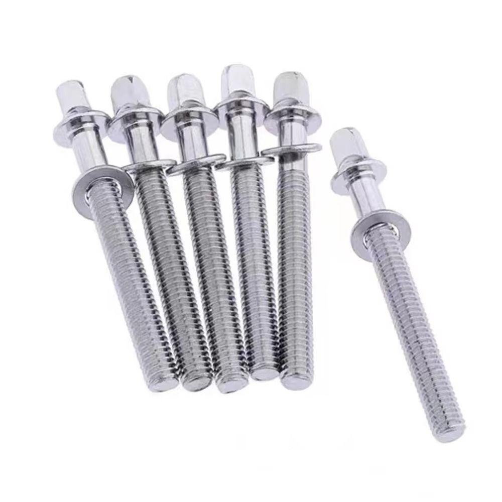 6Pcs with Washers Drum Tension Rods M5 Drum Tight Screw New Drum Lug Bolts for Jazz Drums Repair