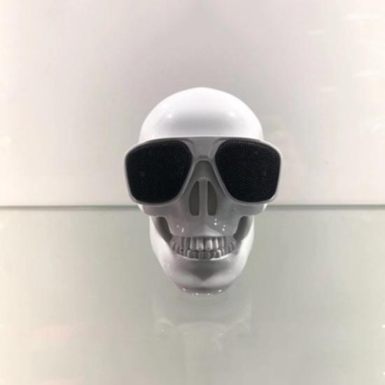 New Upgrade Carol Plating Skull Protable Wireless Bluetooth Stereo Speaker with HD Sound Bass BK
