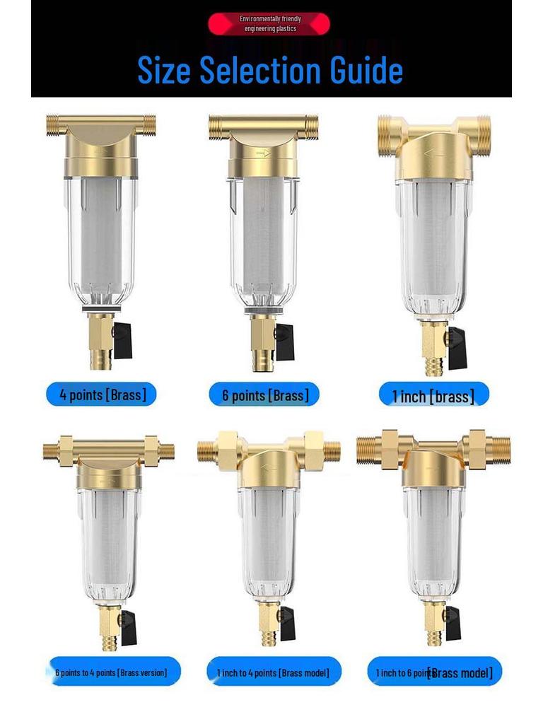 Universal Pre-filter Water Purifier with Central Backwash for Household Use