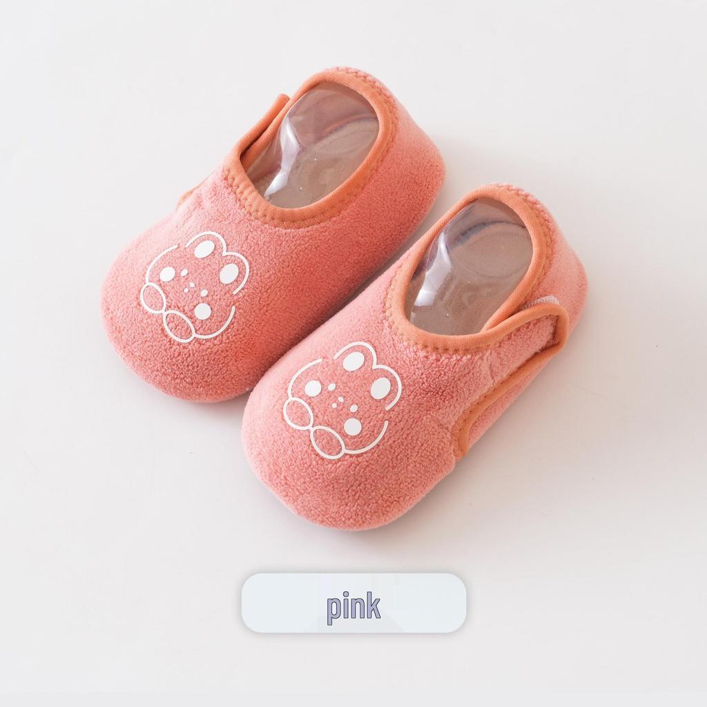 2025 Autumn/Winter Fleece-lined Non-slip Velcro Baby Walking Socks & Indoor Shoes