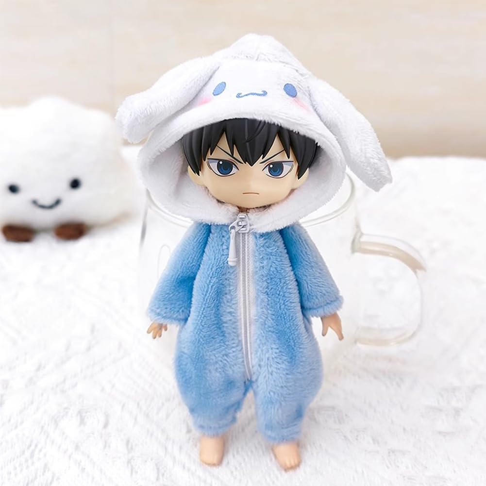 Rakulifey Obitsu 11 Clothes, OB11 Size Outfit, Animal Overalls, Blue, 11cm Obitsu Body Supplies