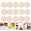 100Pcs Hexagon Blank Wood Chips Unfinished Wooden Plate Decorative Arts Crafts DIY Making Wedding Tags Christmas Blank Gifts