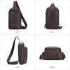Pánská crossbody taška na hrudník z kůže Crazy Horse: Velká kapacita, Retro minimalistický design pro cestování v přírodě