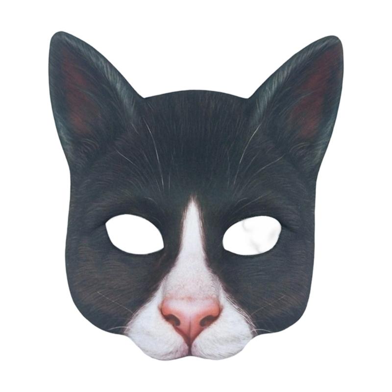 Máscara Facial Realista de Gato Animal Textura EVA Asegurando Comodidad Adecuada para Halloween Carnavales Fiestas de Disfraces