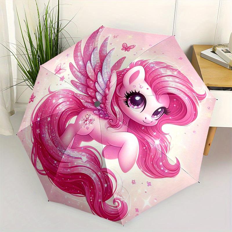 

1pc Pinkie Pie Sparkle Wings Butterfly Umbrella with Plastic Handle,Suitable for All Seasons Home Travel Outdoor UmbrellaM1026