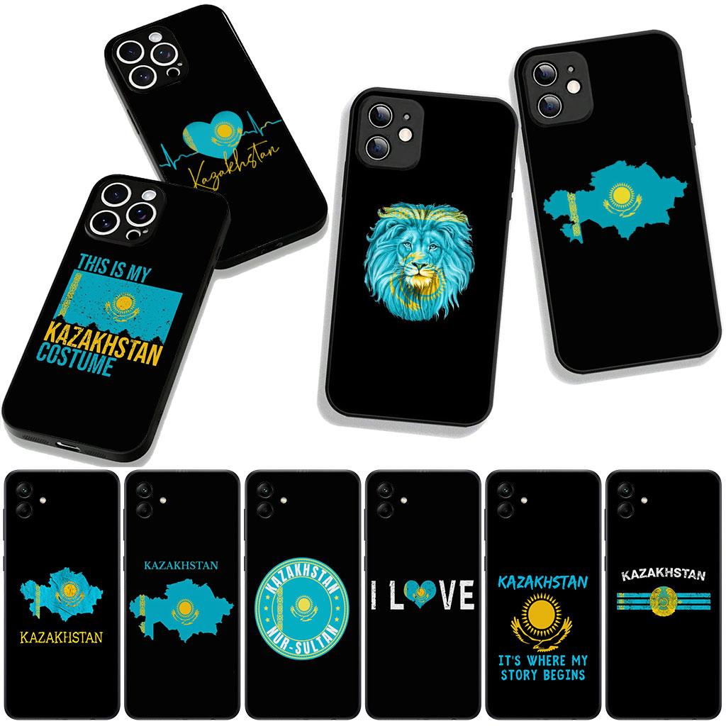 For Samsung Galaxy A25 A37 A57 A12 A14 A31 A41 A50 A51 A70 A71 A72 A21S A04 M15 Note 20 9 8 10 Case Kazakhstan Flag Blue Sun