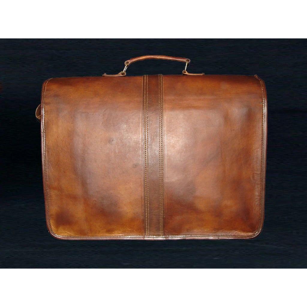 Men's Genuine Vintage Leather Messenger Bag Shoulder Laptop Bag Briefcase