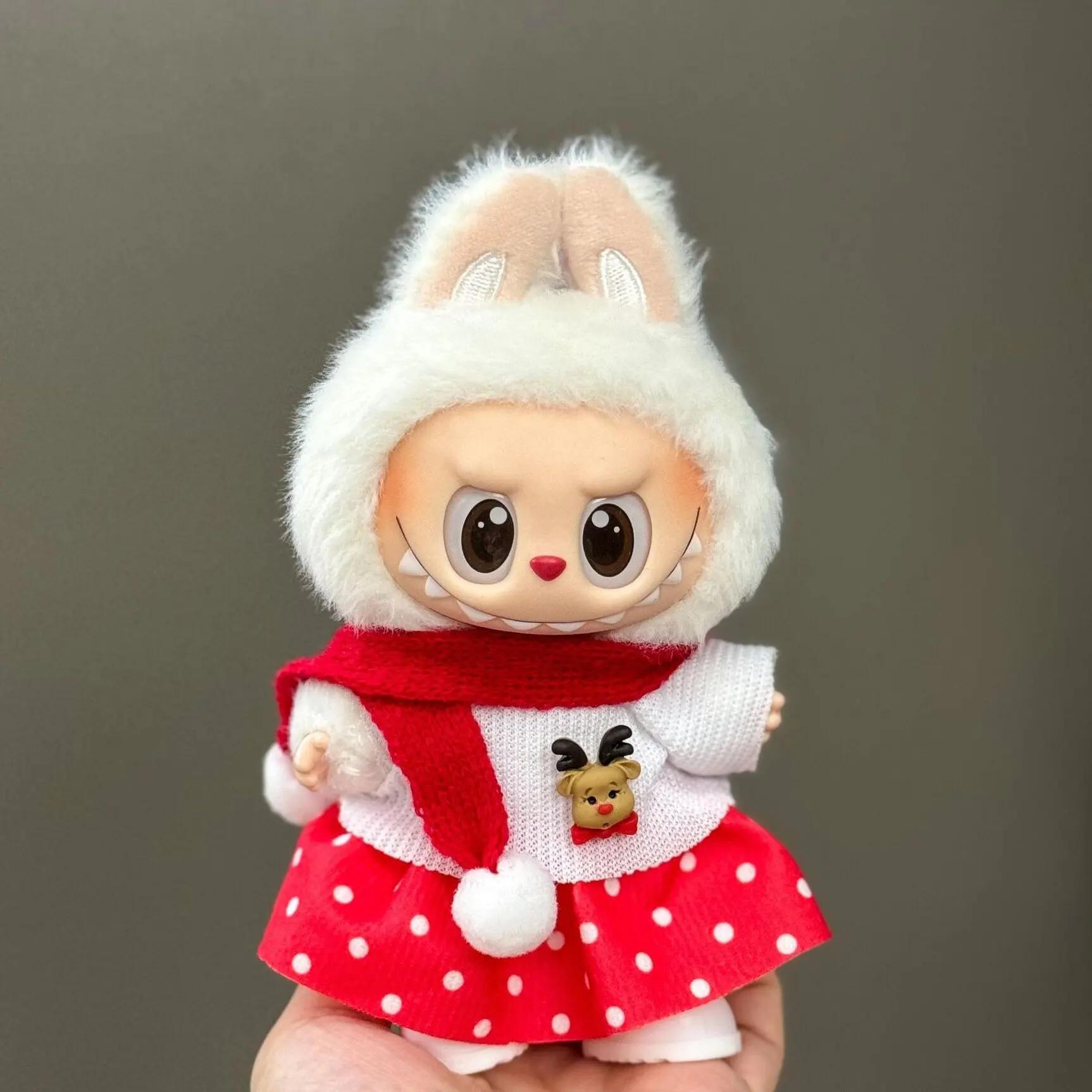 

Labubu Accessories Clothes Suitable For V1 V2 V3 Labubu Christmas Deer Set Labubu Red clothing Christmas Fashion Gift no doll no shoes