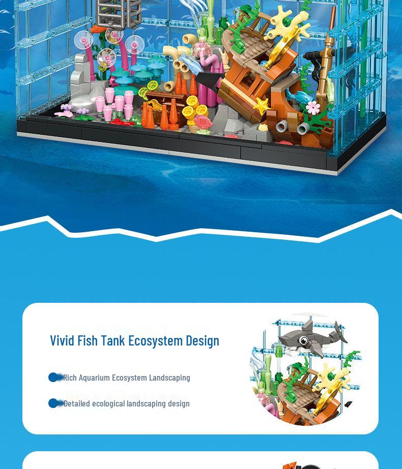 Diving Adventure Fish Tank Model - JJ9219 Building Blocks Educational Toy for Children