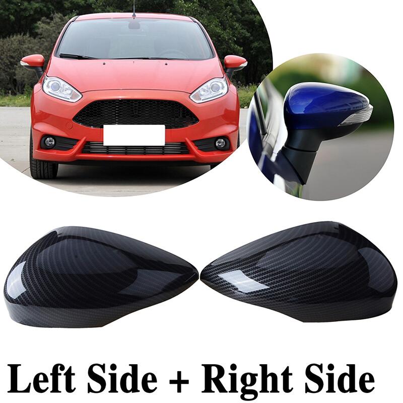 NEW For Ford Fiesta 2011-2017 Door Side Rear View Mirror Cover Trim Carbon Fiber