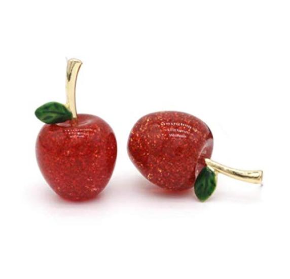 

Avance Apple Fruit Earrings Red Green Silver 925 for Women (Red Earrings)
