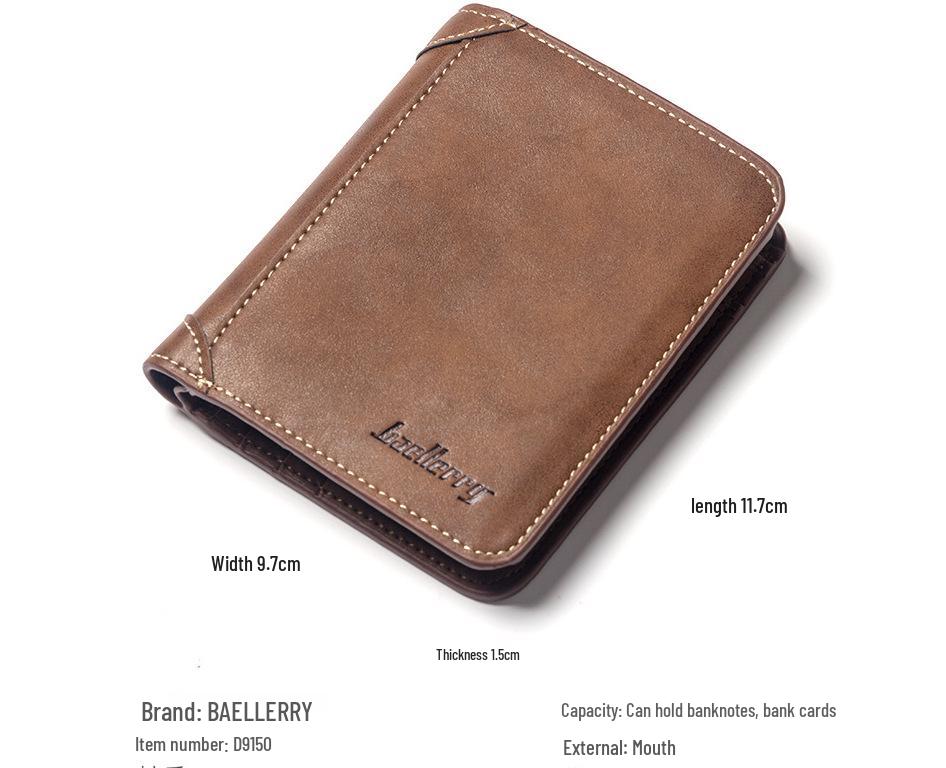 Çoklu Kart Yuvalı ve Manyetik Kart Korumalı Şık İnce İki Katlı Cüzdan