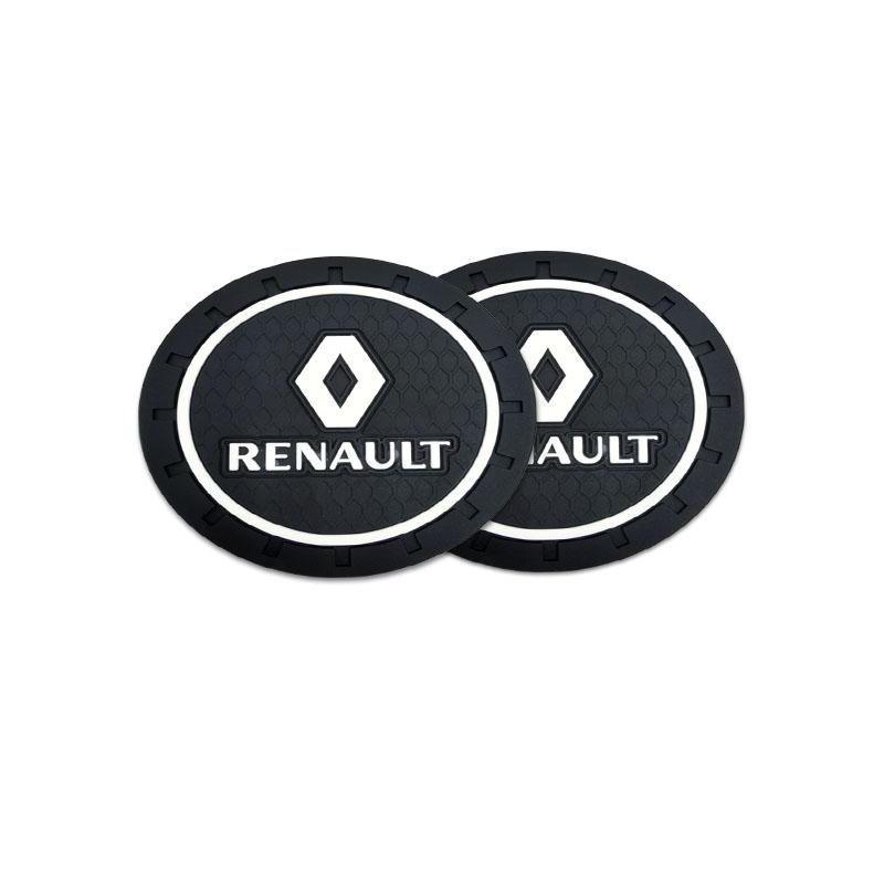 2Pcs Car Anti Slip Coaster Anti-noise Water Cup Pad Cushion Car Accessories For Renault Dacia Koleos Clio Laguna 2 Megane 2 3 Duster Logan