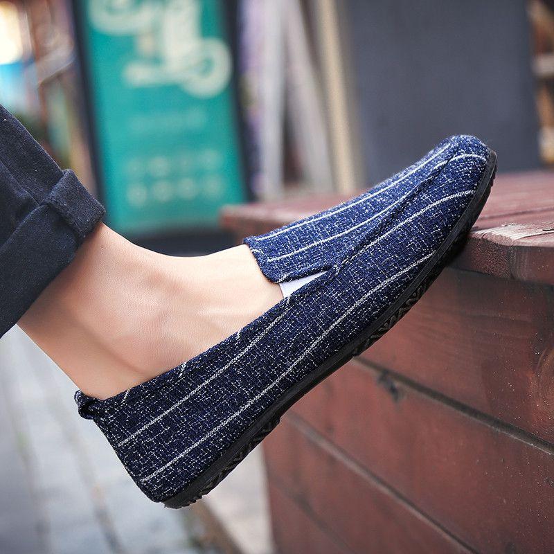 Fashion Man Shoe Ethnic Style Black Flat Breathable Slip-on Sneakers Designer Luxury Retro Hiking Classic Original Casual Shoes for Men