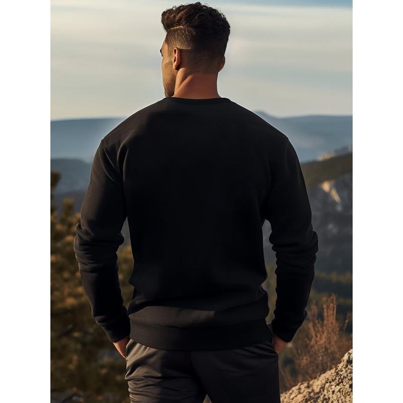 2-Way Stretch & Comfortable, Ideal for Active Lifestyles & Errands, Men's Crew Neck Sweatshirt