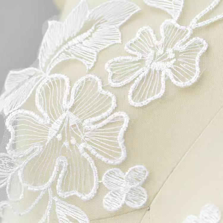 Flat Embroidery Embroidery Lace Flower Flower Sticker Wedding Dress Veil Children'S Clothing Dress Handmade Diy Material Performance Dress White