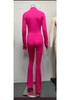 Spring/Summer 2025 Women's Sexy Two-Piece Set: Tight Long Sleeve Top and Bell Bottom Pants - Sporty and Casual