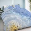 3-Piece Bedding Pillowcase Quilt Cover Set Blue And White Marble 2D Digital Printing Suitable For Bedroom Dormitory Decoration