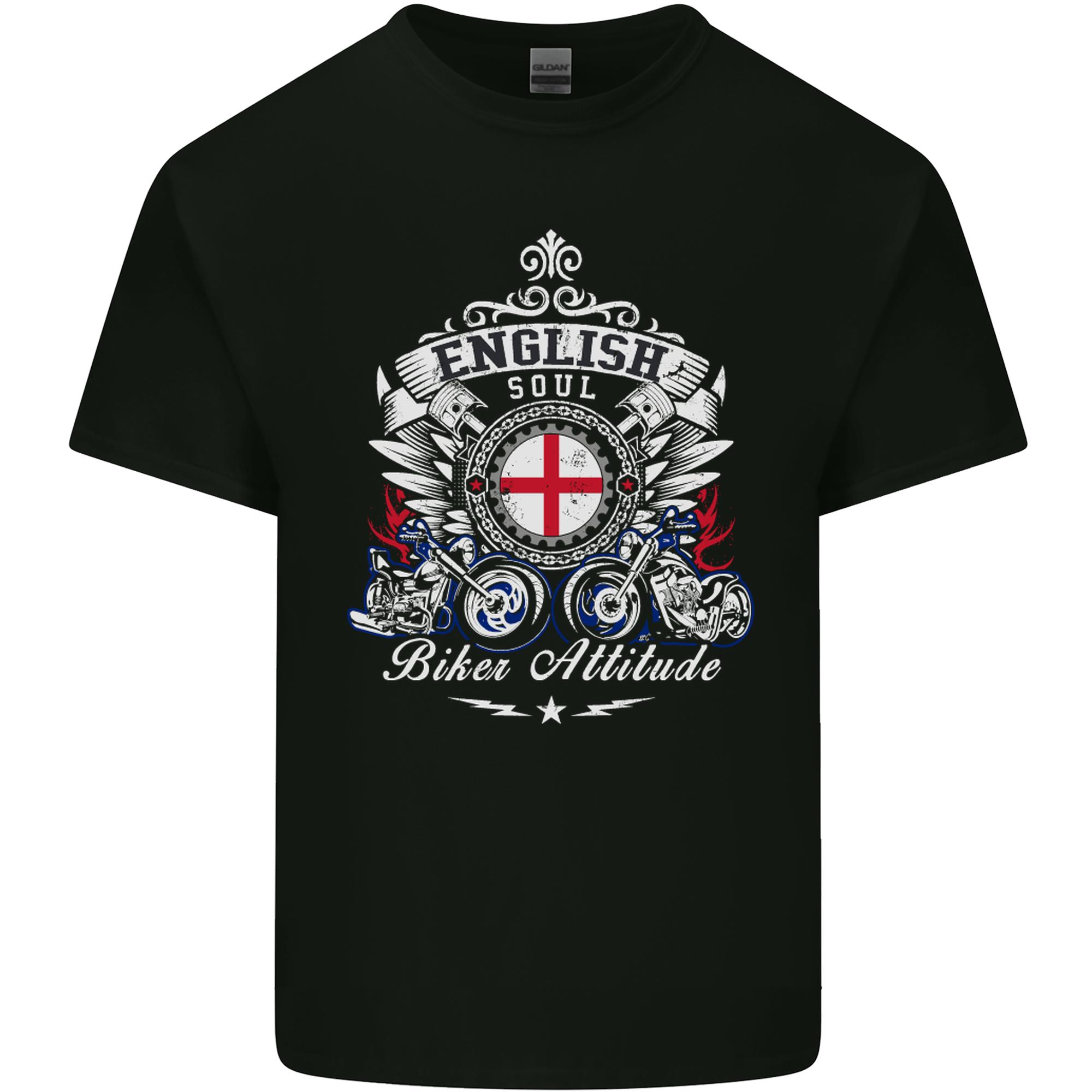 English Soul Biker Attitude Bike Motorcycle Unisexs Light Cotton TShirt S