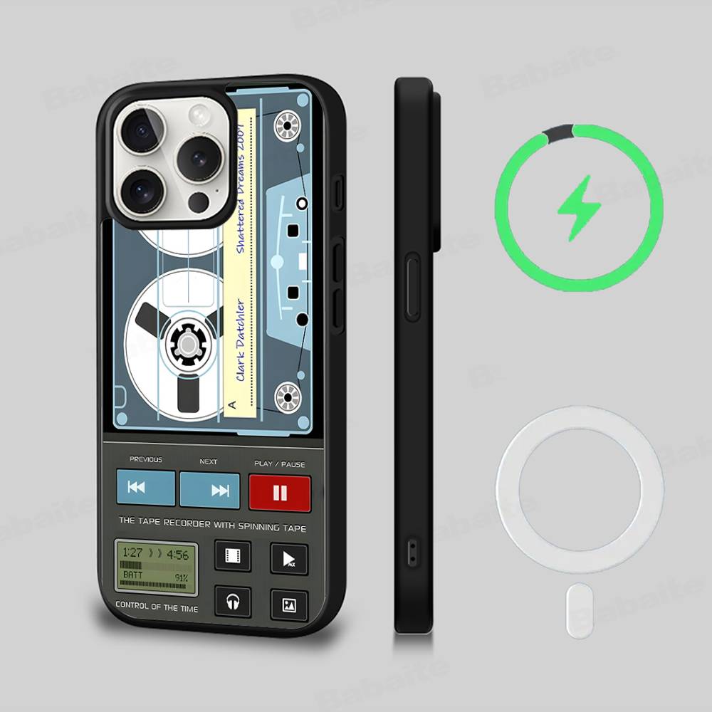 Magnetic Radio Tape Cassette For Magsafe Magnetic Wireless For IPhone 17 Pro Max 15 Plus 14 13 12 11 16 Pro Phone Case