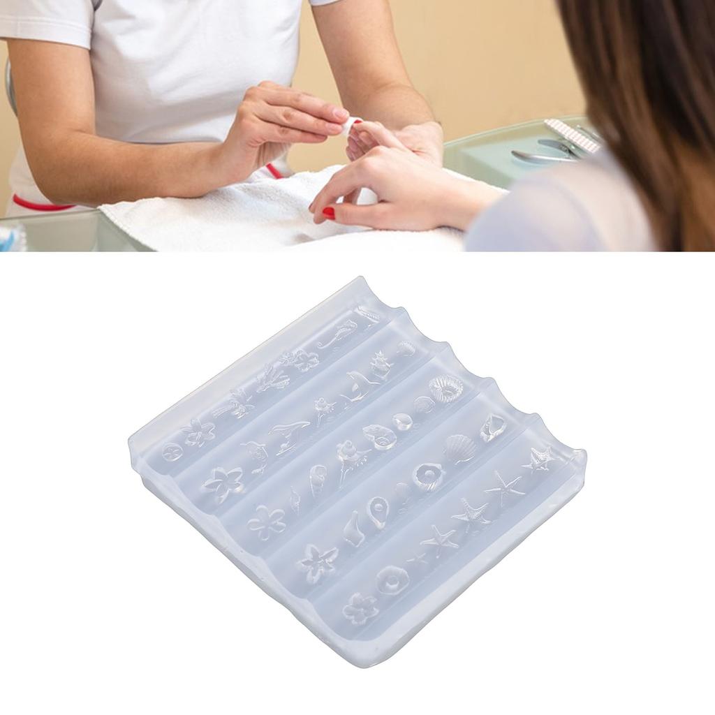 Silicone 3D Nail Mold Reusable Clear Flexible Nail Art Carving Template for Resin   Crafts
