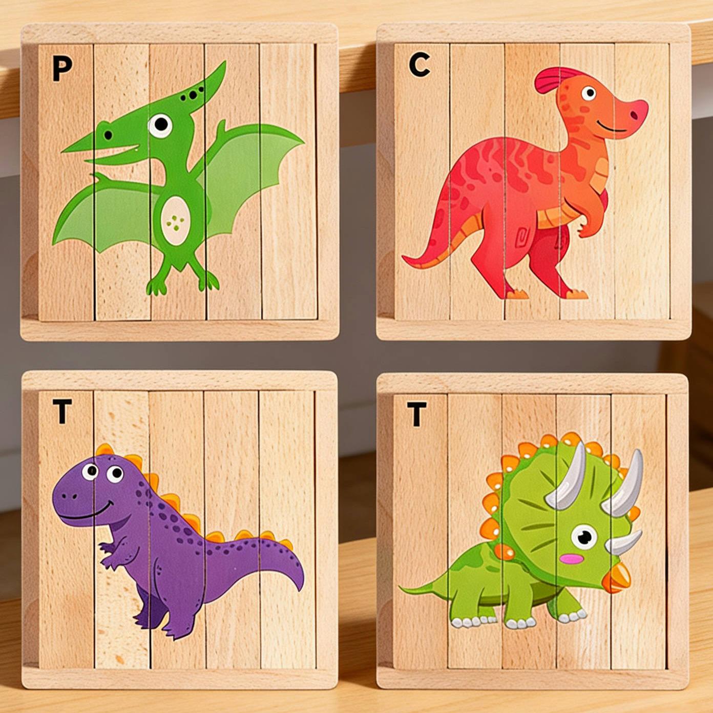 

Wooden Puzzle Toy for Kids Jigsaw Forest Animal Dinosaur Traffic Educational Toddler Learning Playtime Birthday Gift Boy Girl