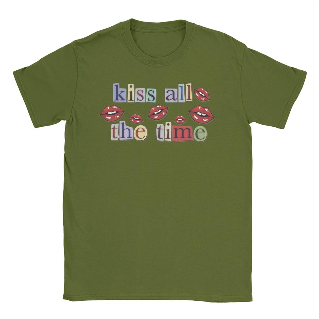 Kiss All The Time Harrys Art Sticker TShirts Unisex Women Styles Hipster 100 Cotton Tees Short Sleeve T Shirts Gift Idea Tops