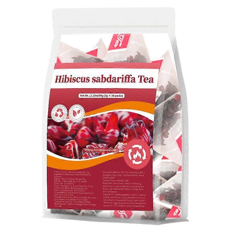 Hibiscus Sabdariffa Tea 30packs X 2g - Hibiscus Blossoms, Roselle Flower Herbal Infusion