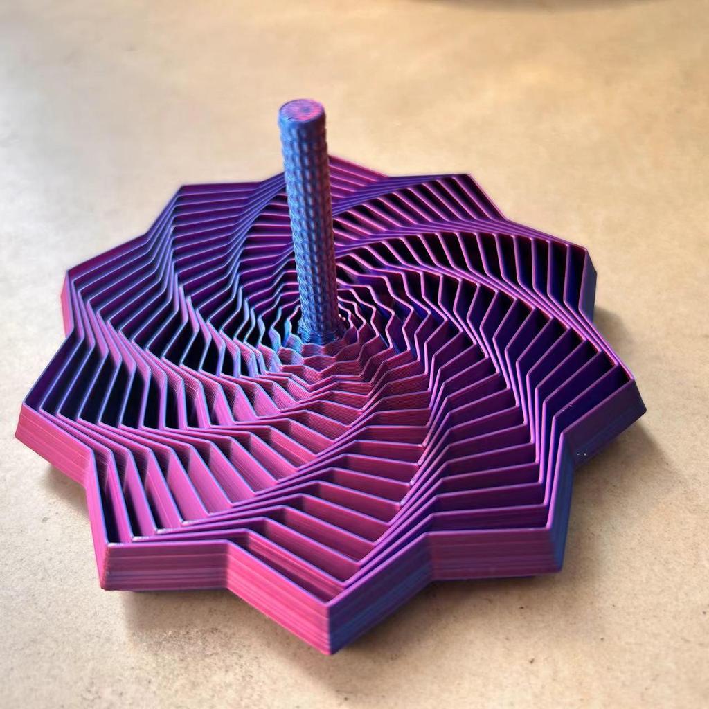 3D Optical Illusion Folding Toy: Polygon Carrot Tower Spiral