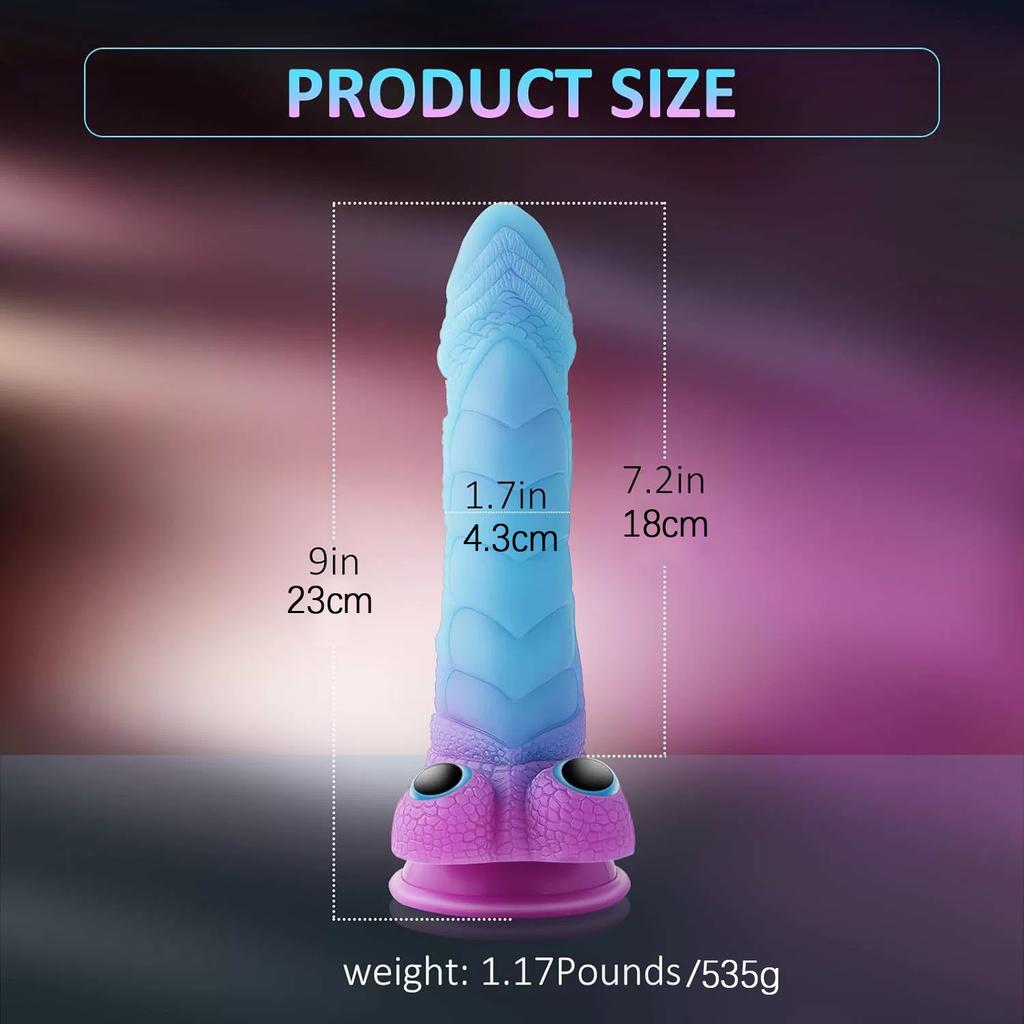 Fantasy Dragon Colored False dildo Luminous Silicone Posterior Anal Stopper Extra Large False Penis Anal Stopper Fist Gel Masturbator