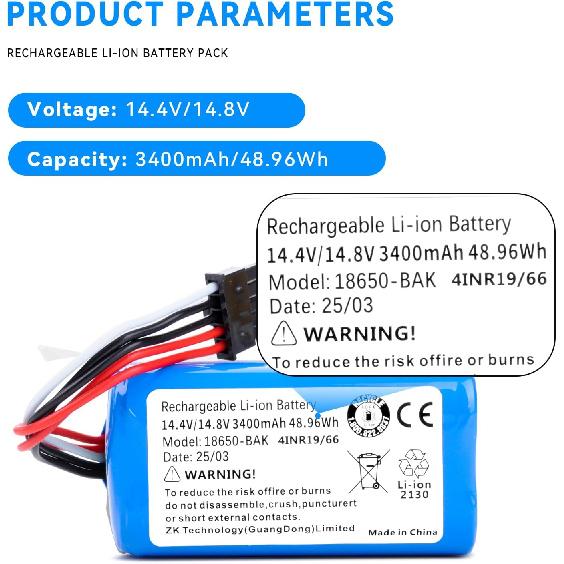 3400mAh Vacuum Battery Replacement for Eufy Omni C20 & C10 Robot Vacuum Cleaner C0914G with Tools