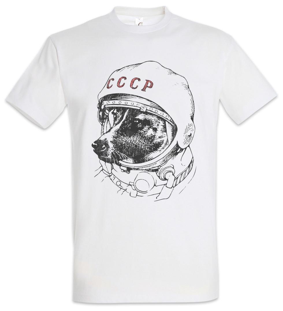 Space Dog Laika T-Shirt Mens Womens Tees Top Russian Russia russischer Soviet Union Astronaut 3XL