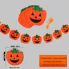 Halloween Pumpkin Lantern Backdrop & Photo Props Set with Party Banners and Hanging Flags