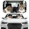 1Pcs Funny Cat Pattern Windshield Sunshade UV Rays Heat Blocker Keeps Vehicle Cool Unique Design Fit Sedans SUVs Trucks RVs