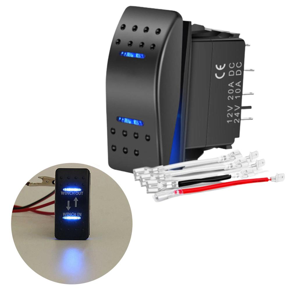 

Клавишний перемикач, 7-контактний ABS-пластик, біполярний подвійний синій світлодіод