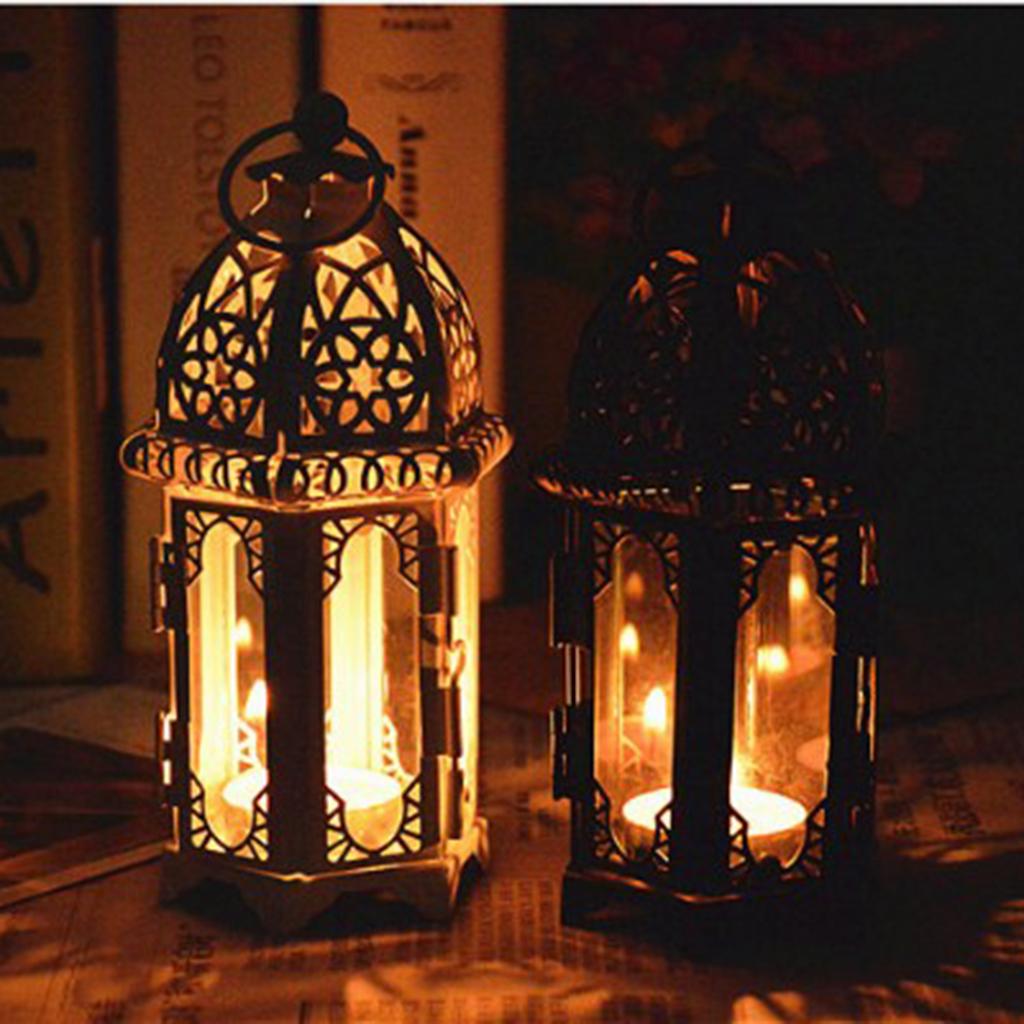 Clear Glass Moroccan Style Candle Lantern Tealight Candle Holder Candlestick for Wedding Party Decor Home Shop Display