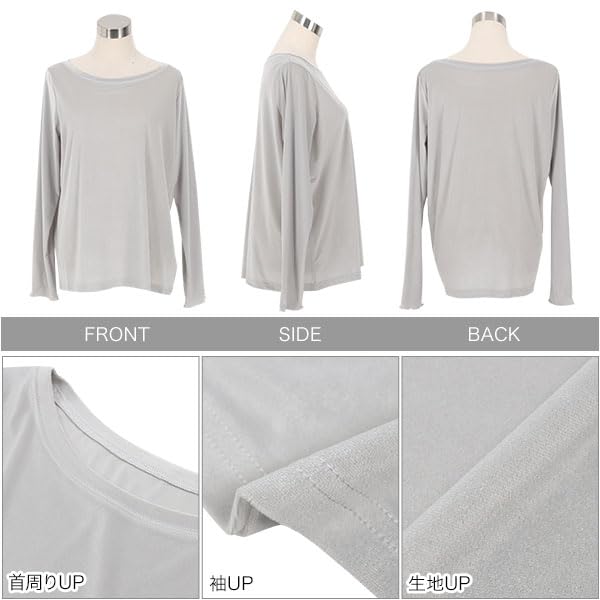 Kobe Lettuce Velvet Sheer Velvet Cut and Sewn Spring Wear Size Top, Top, T-Shirt, Top, Women's [C7361], M, Off-White