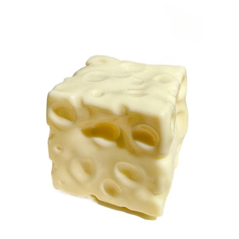 Giocattolo Squishy Formaggio Quadrato Simulato da 6 cm, Giocattolo da Spremere a Recupero Lento per Alleviare lo Stress, Squishy Piccolo per Bambini, Astuccio Bradipo Kawaii