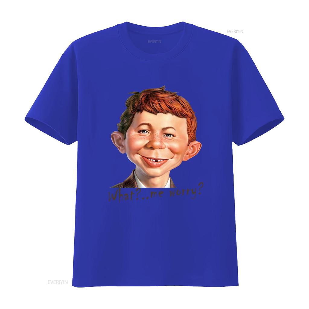 MAD Alfred E Neuman What Me Worry T Shirt Vintage Washed Streetwear Stretched Versatile Designer Clothes Top For Everyday Wear
