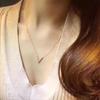 18K Gold Deep V Full Diamond Necklace for Women – Versatile Fashion Pendant Clavicle Chain