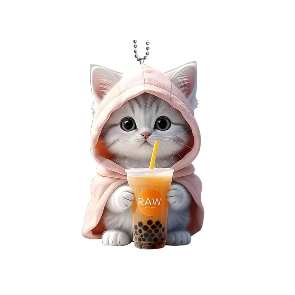 Acrylic cute cat pendant 1PCS plush toy car interior car hanging backpack keychain gift