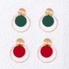 2025 New Products, Exaggerated Glossy Earrings, Red Painted Circle Geometric Earrings
