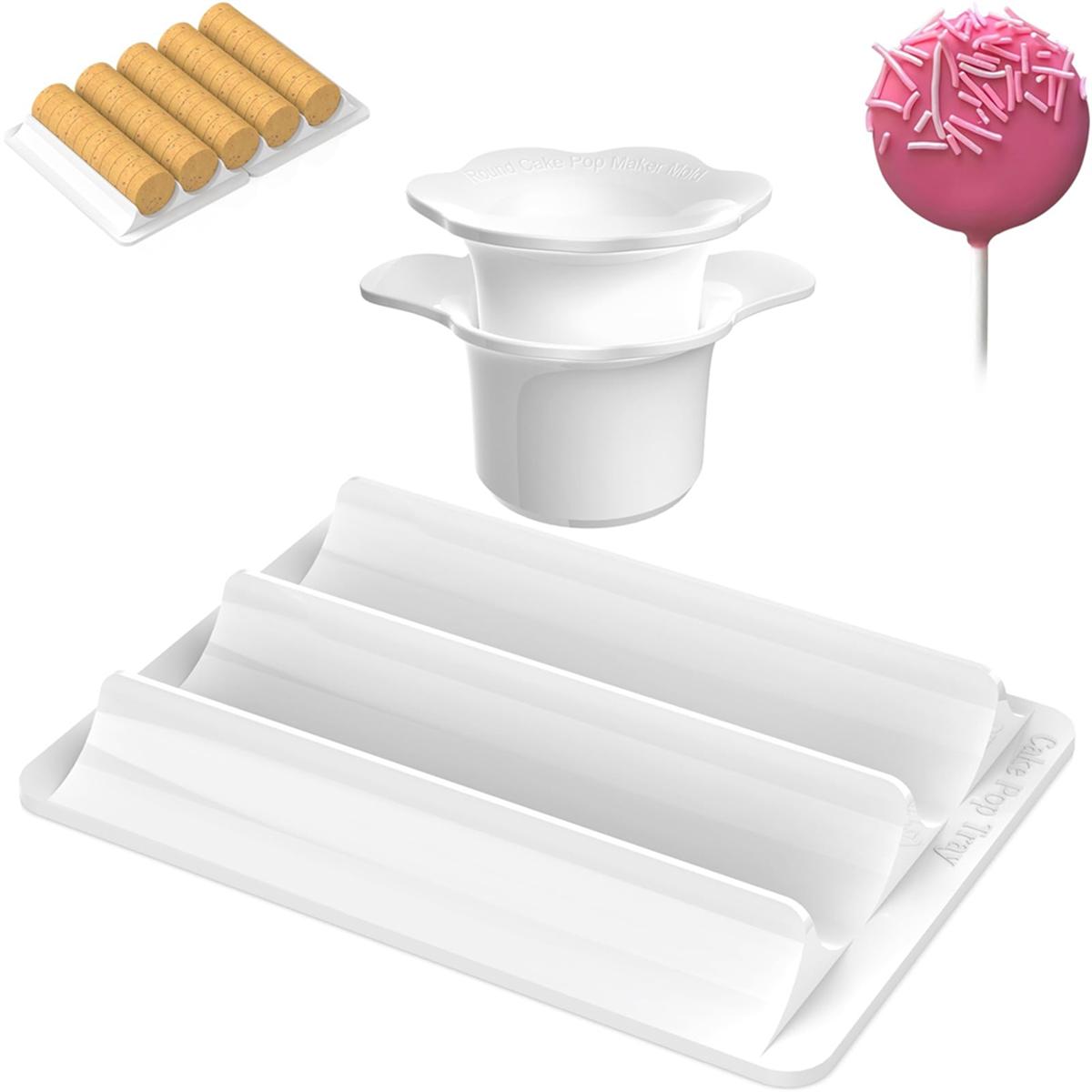 

2025+ Cake Cutter and Pusher with Tray - Circle Cake Mold Set 1.75 Size High-Capacity Dual-Cavity Cake Tray China Mainland
